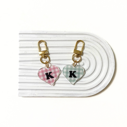 omamori charm – イニシャル〈ギンガムチェック／K・L・M・N / 即納〉