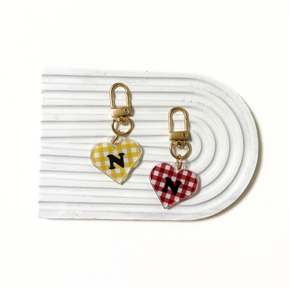 omamori charm – イニシャル〈ギンガムチェック／K・L・M・N / 即納〉