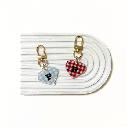 omamori charm – イニシャル〈ギンガムチェック／P・R・S・T・Y / 即納〉