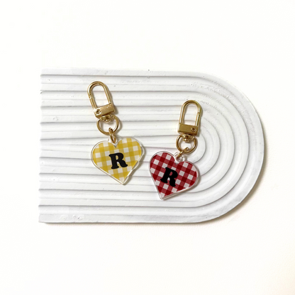 omamori charm – イニシャル〈ギンガムチェック／P・R・S・T・Y / 即納〉