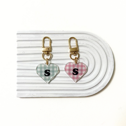 omamori charm – イニシャル〈ギンガムチェック／P・R・S・T・Y / 即納〉