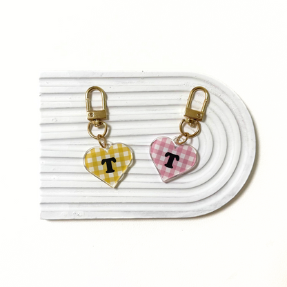 omamori charm – イニシャル〈ギンガムチェック／P・R・S・T・Y / 即納〉