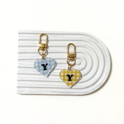 omamori charm – イニシャル〈ギンガムチェック／P・R・S・T・Y / 即納〉