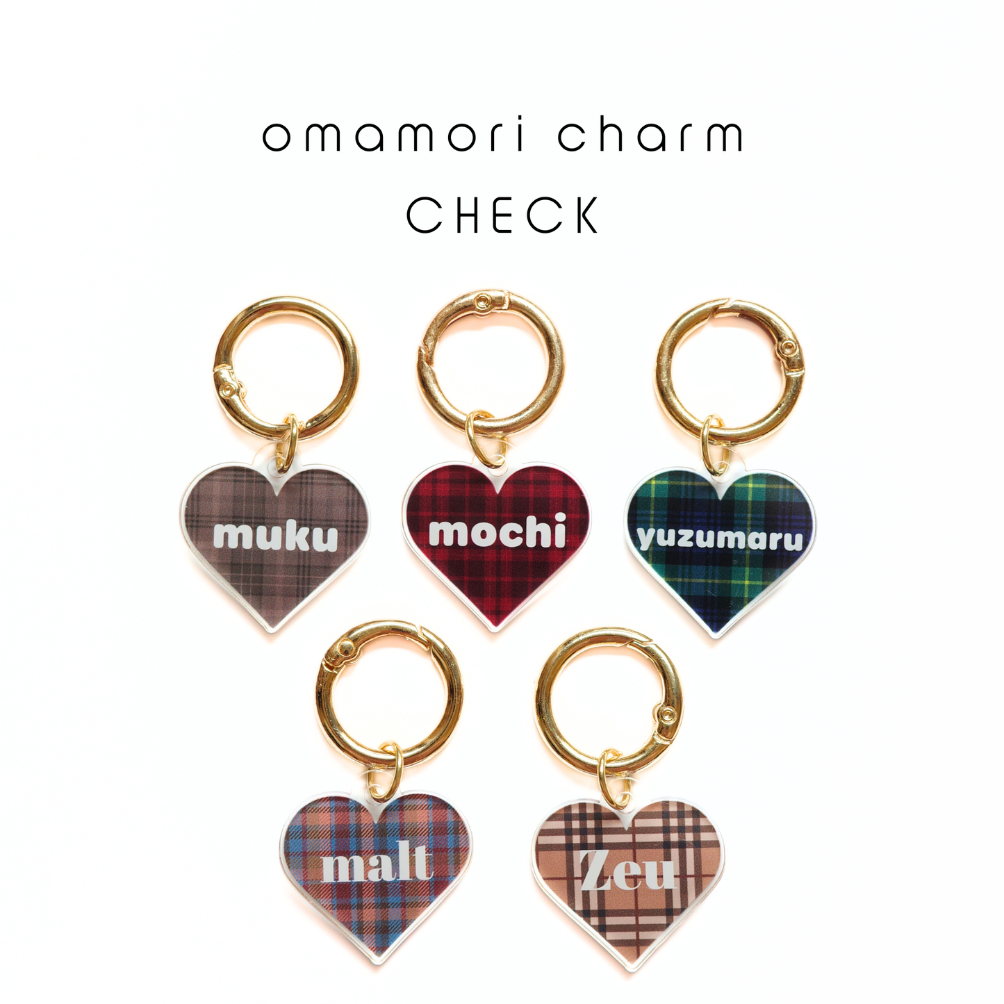 omamori charm – ハート〈チェック〉