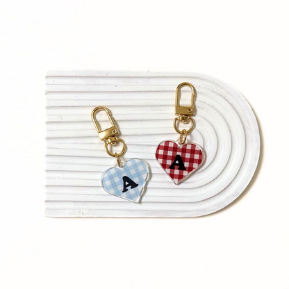 omamori charm – イニシャル〈ギンガムチェック／A・C・E・H / 即納〉