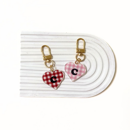 omamori charm – イニシャル〈ギンガムチェック／A・C・E・H / 即納〉