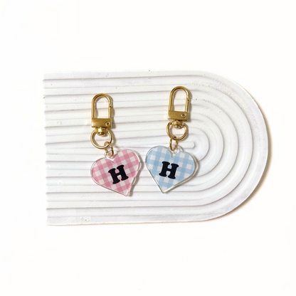 omamori charm – イニシャル〈ギンガムチェック／A・C・E・H / 即納〉