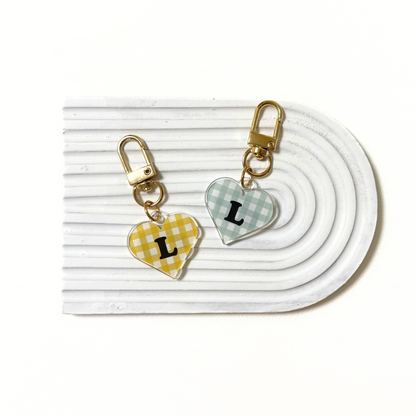 omamori charm – イニシャル〈ギンガムチェック／K・L・M・N / 即納〉